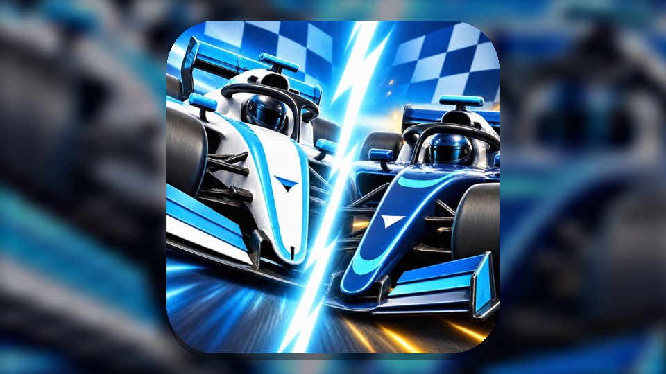 Logo de Gran Premio 3D: dos autos de Fórmula 1